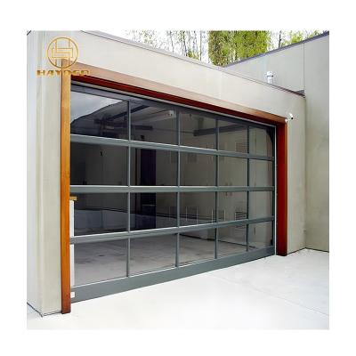 China Windproof Clear Glass Aluminum Frame Panel Garage Glass Door for sale