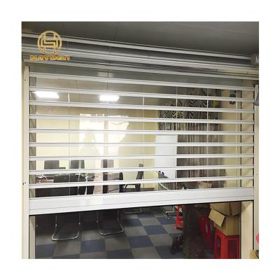 China Electric Anti-theft Transparent PC Roll Up Aluminum Roller Shutter Door for sale