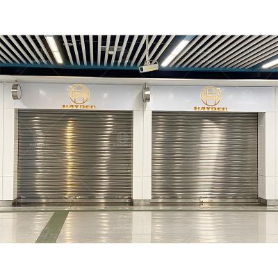 China Anti Theft Electric Stainless Steel Roller Shutter Commercial Door for sale