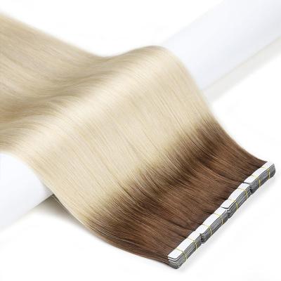 China Natural Pulled Mini Tape In Hair Extension Double Virgin Russian 100% Invisible Remy Hair Wholesale Straight Tape In Hair Extensions for sale