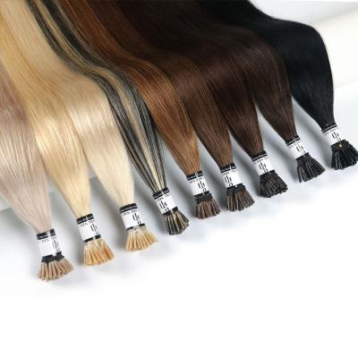 China 100% straight i-tip human hair extensions 100% raw virgin remy dark hair russian double drawn hair extensions 30 inch i-tip 2 gram for sale