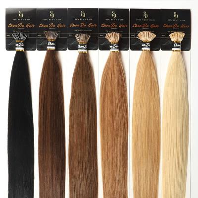 China Double Drawn i-tip 20 inch i-tip hair extension i-tip hair extensions 100% itip raw virgin russian natural straight human hair for sale