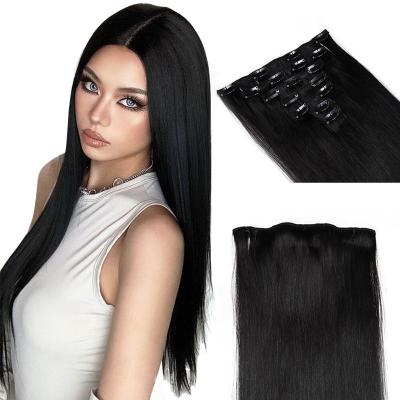 China Straight Seamless Clip In Remy Blonde Straight Half Wig 100% Virgin Hair Extension Double Clip In Hair Extensions Hair Clip In for sale