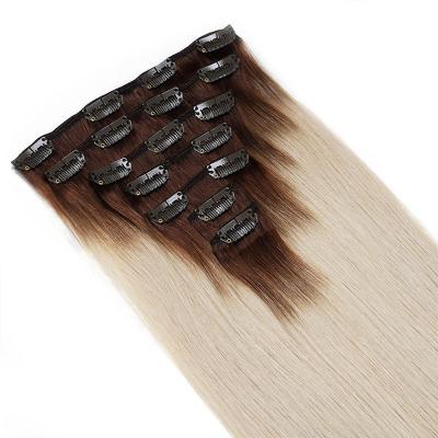 China Straight Straight Clip In Virgin Hair Extensions Double Skin Double Skin PU Seamless Clip In Weft 100% Remy Hair Weft In Cambodian Hair Extensions for sale