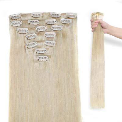 China Straight Seamless Clip In 30 8 Inch Red Invisible Remy Hair Weft Double 24 Roots Hair Extensions Virgin 100% Hair Extensions In for sale