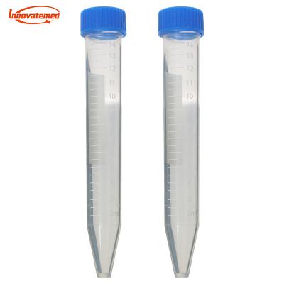 China PP Lab Use 15ml Plastic Screw Cap Falcon Conical Bottom Centrifuge Tube With Graduation for sale