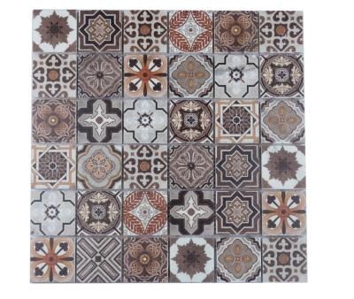 China Europe Brown Color Wall Mosaics Stone Mosaic Decorative Marble Inkjet Printing Artificial Stone Mosaic for sale