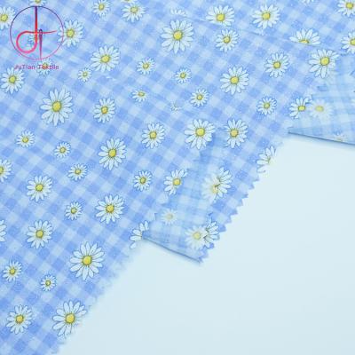 China High Quality Eco-friendly Blue Floral 5% Cotton Spandex Fabric From Wholesaler Anti-Static 95% for sale