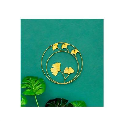 China Iron Interior Wall Decor Living Room Metal Wall Hanging Minimalist Gold Decor for sale