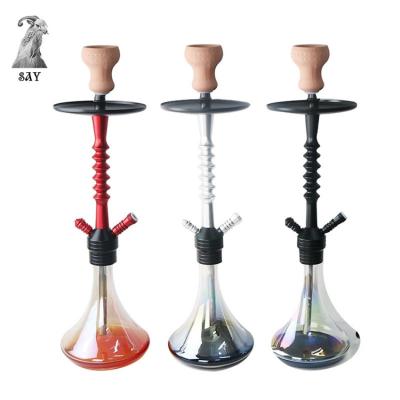 China Hookah Set Colorful Glass Metal Hookah Finished Shisha Set Hookah With Factory Outlet for sale