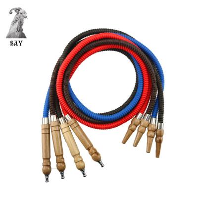 China Hookah Hose Shisha Pipe Comfortable Leather Wooden Hookah With Factory Outlet for sale