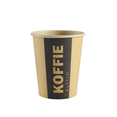 China High Quality Disposable 8oz Coffee Cup Brown Kraft Paper Custom Printed Paper Cup for sale