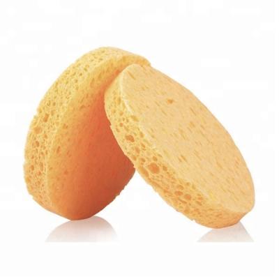 China Customized Viable Printed Bulk Compressed Natural Round Kitchen Cleaning Cellulose Sponge Scourer Pad for sale