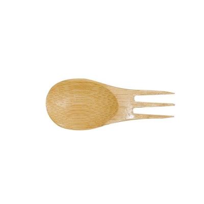 China Disposable Eco-Friendly Custom Mini Fruit Dessert Plant Small Bamboo Serving Forks And Spoon For Kids for sale