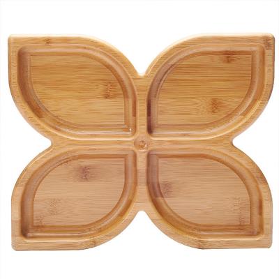 China Disposable Free Sample Luxury Flower Shaped Dish Set Kitchen Dinnerware Bamboo Dining Dishes For Restaurant And Home for sale