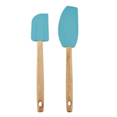 China Viable Wholesale Non-Toxic High Quality Silicone Silicone Turner Bamboo Spatula for Cooking for sale