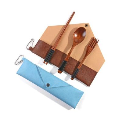 China Wholesale Reusable Disposable Stylish Tableware Spoon Fork Knife Wooden Tableware Travel Set for Restaurants and Hotel for sale