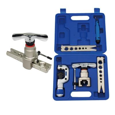 China Copper Pipe Refrigeration HVAC A/C Hand Flare Pipe Eccentric Type Crimping Tool Flare Kit 45 Degree Cone Set for sale