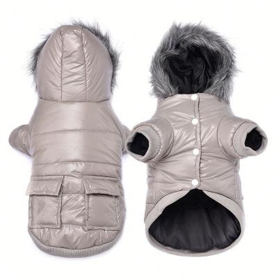 China Stocked High Quality Windproof Pet Clothing SJ1150 Thicken Waterproof Cotton Dog Clothes Down Coat With Hood for sale