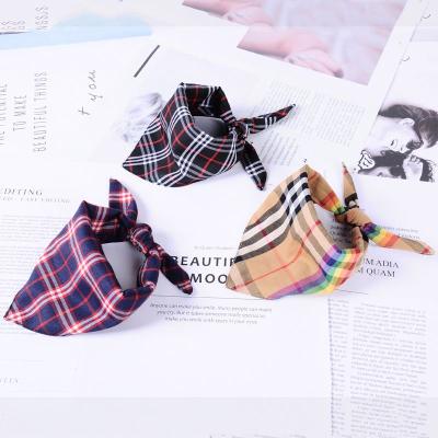 China Viable Dog Scarf Clothing Folding Pet Plaid Collar Dog Mascotas Triangular Bandana for sale