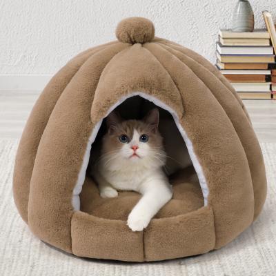 China New Design Amazon Hot Sale Removable And Washable Warm Plush Cat Kennel Soft Cotton Cloth Pet Bed Breathable for sale