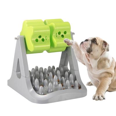 China New Design Pet Roller Dog Food Leakage Toy Slow Feeder Pet Interactive Viable Toys for sale