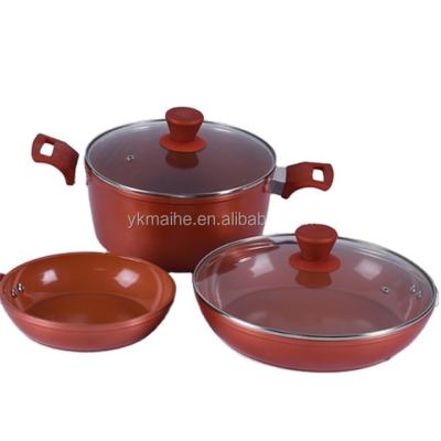 China Durable ceramic coating aluminum non-stick cookare sets for sale