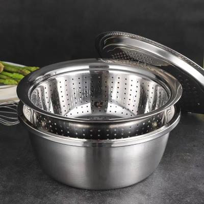 China Sustainable Multifunctional Vegetable Stainless Steel Wash Basin for sale