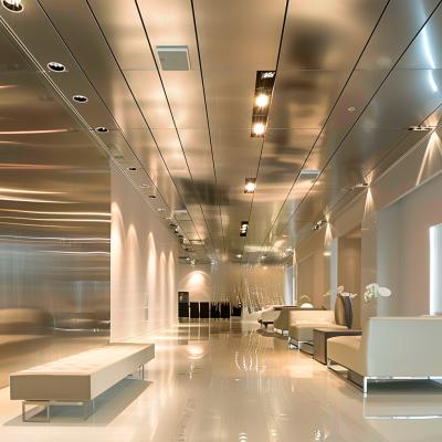 China Flat Panel Fire-Resistant Stainless Steel Ceiling In Matte Finish for sale