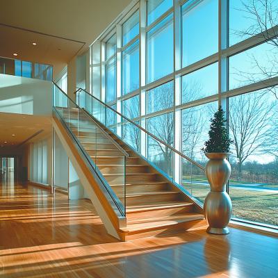 China Compact 316 Stainless Steel Handrails with Crystal Accents for Glass Railings for sale