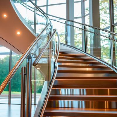 China High-Quality 316 Stainless Steel Handrails with Square Plate for Glass Applications for sale