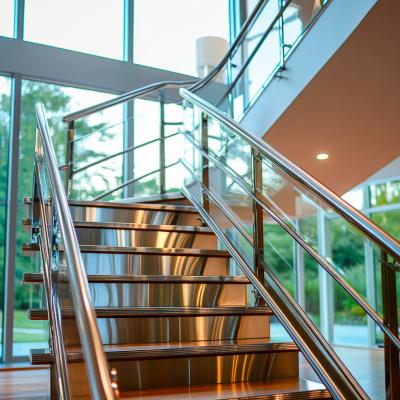 China Compact Stainless Steel Handrails with 8mm Glass Clamps for Glass Railings for sale