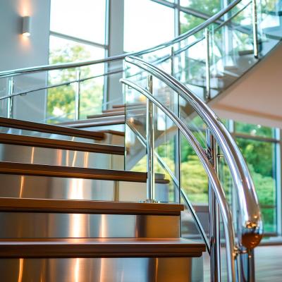 China Durable 304 Stainless Steel Handrails with Flat Saddle for Glass Fencing for sale