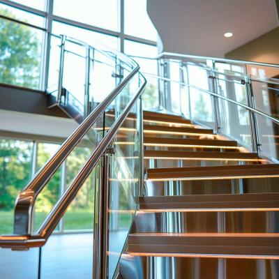 China Durable Polished Stainless Steel Handrails for Indoor Stairs for sale