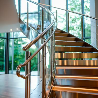 China Child-Safe Rounded Stainless Steel Handrails for Family Homes for sale