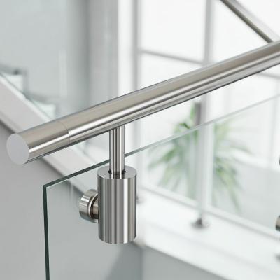 China Smooth Stainless Steel Handrails with 1200mm Balustrade Height for Glass Railings for sale