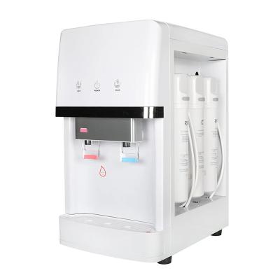 China Compressor Cooling Customized Hot Cold Alkaline RO POU Water Dispenser Membrane Desktop Purifier Filter For Home for sale