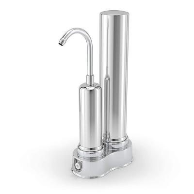 China Hotel Portable 304 Stainless Steel Mineral Ceramic Faucet Faucet Water Purifier Filter Housing System for sale