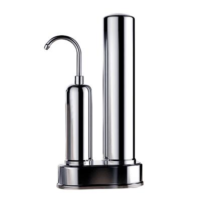 China Hotel 304 Stainless Steel Countertop Kitchen Faucet Tap Water Purifier Portable Mineral Ceramic Housing Filter for sale