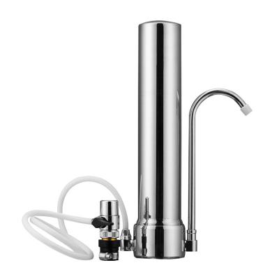 China Large-tasting Drinking Water Faucet Mount 3 Features 304 Stainless Steel Countertop Activated Carbon Ceramic Water Purifier For Kitchen for sale