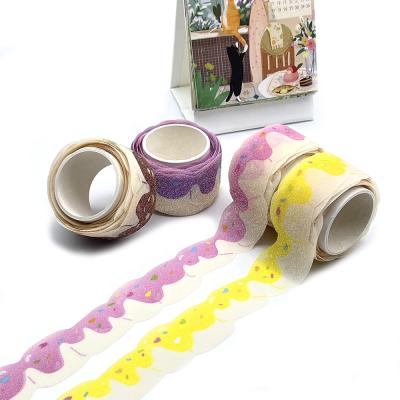 China Custom Logo Waterproof Aluminum Foil Washi Tape Roll Kawaii Scrapbook Candy Color Wrapping for sale