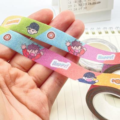 China Waterproof Custom Floral Decorative Printed China Washi Kraft Tape For Planners for sale