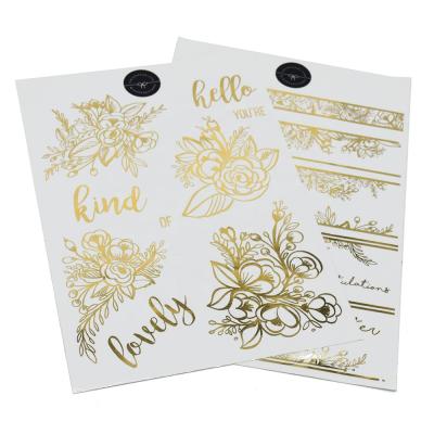 China Private Label Waterproof Custom Printing Adhesive Gold Foil Die Cut Stickers for sale