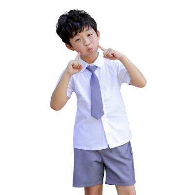 China Boys casual primary short sleeve shirts school uniform pants gray school uniform boy clothes for sale