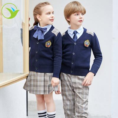 China Custom Asian Design Style Kindergarten School Uniform Set Child Blazer Jacket And Shorts for sale