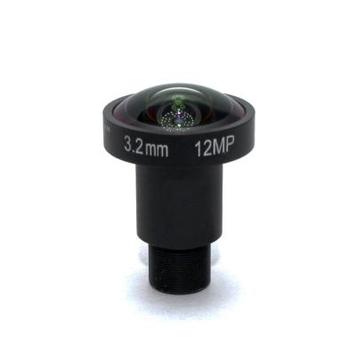 China Fisheye/panoramic lens 3.2mm 12MP M12 mount fisheye lens 3.2mm F2.0 for 1/1.7