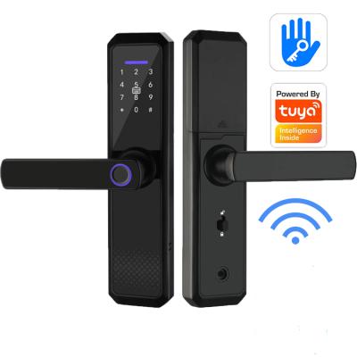 China Tuya Home Smart Door Lock, 4-in-1Keyless WIFI Fingerprint Home Door Lock Open By APP Entry Remote Control Door Lock for sale