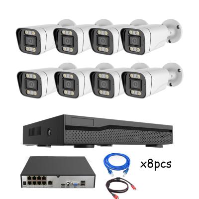 China NIGHT VISION 8CH 4K Poe NVR Kit 8MP Outdoor Waterproof Bullet IP Camera 8T HDD CCTV System NVR Surveillance Audio Video Kits for sale