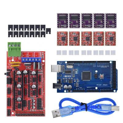 China 3D printer Mega 2560 R3 + RAMPS 1.4 5pcs stepper motor driver A4988 or DRV8825 control panel+ for 3D printer kit for arduino kit Mega 2560 R3 for sale