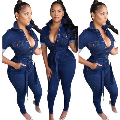 China Breathable Bodycon Overalls Body Suit Ladies Jeans Overalls Pants Jumpsuits For Women Fall Overalls 2021 for sale